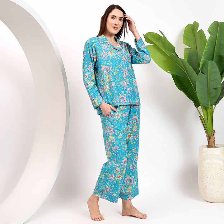 Indian Cotton PJs for Women – Block Print Floral Pajamas & PJ Sets