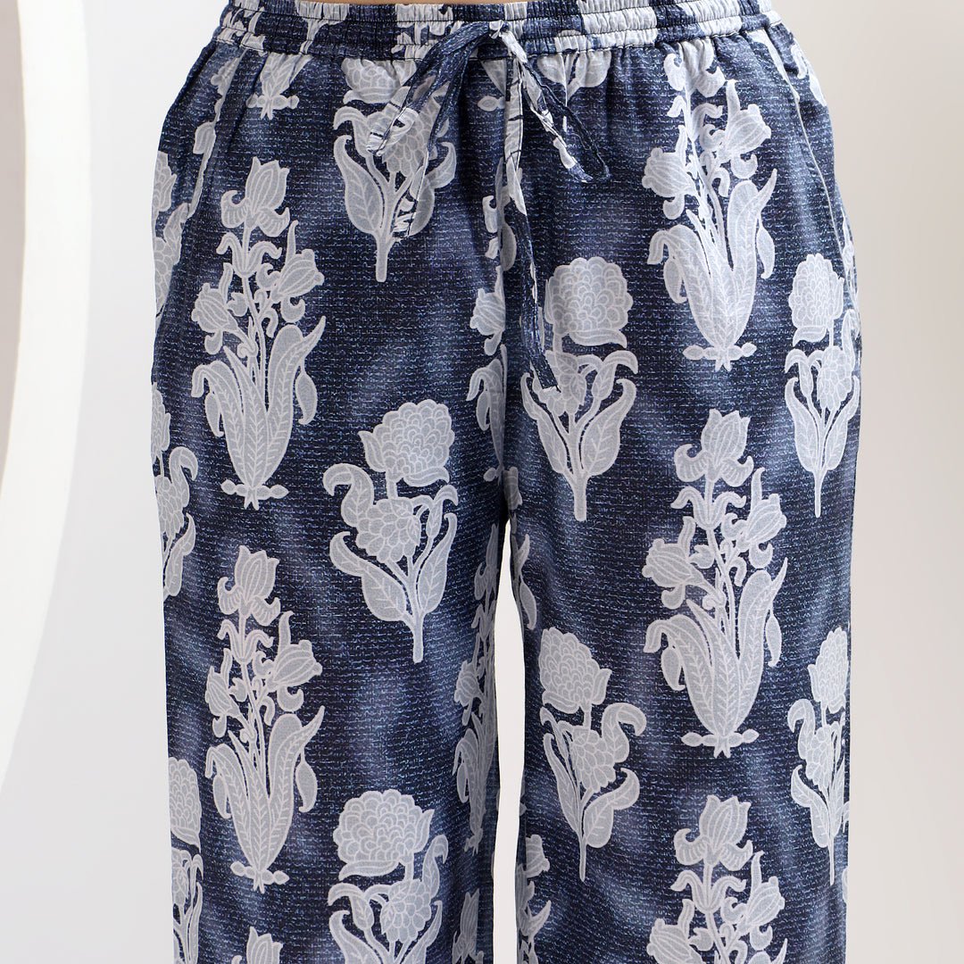 Women’s indigo cotton PJs – block print matching pajama set