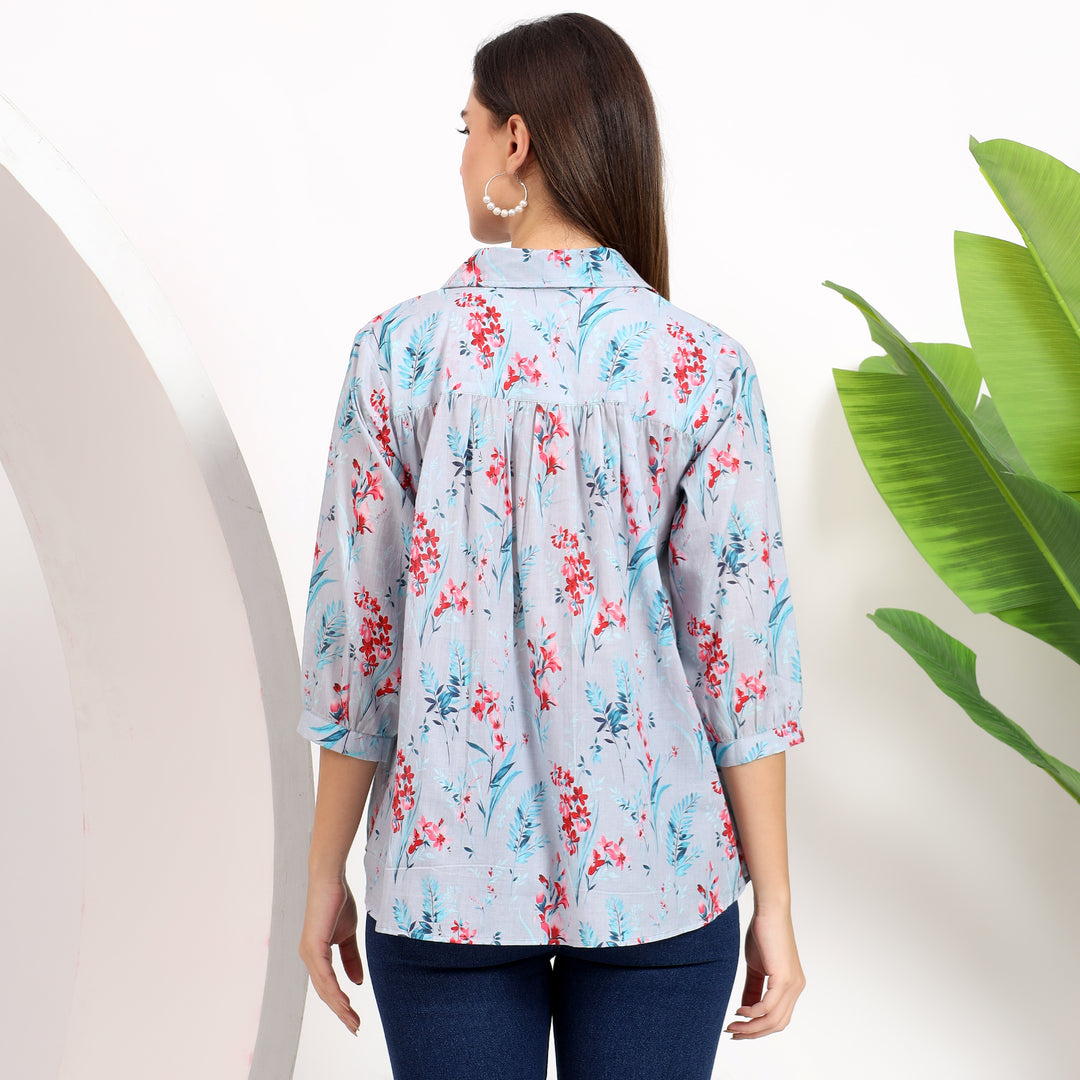 Floral and decent print in soft, breathable fabric for office wear