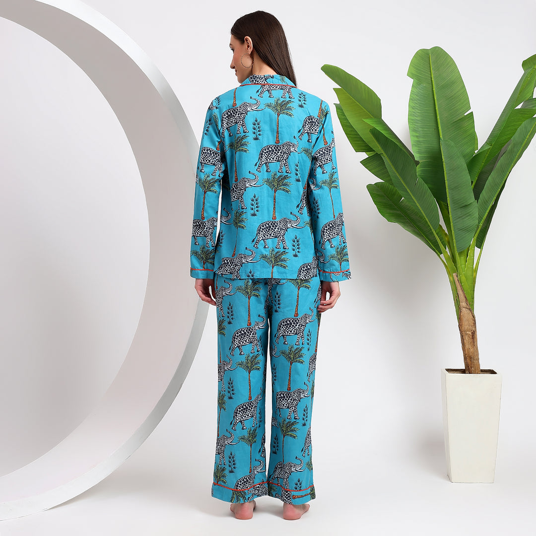 Blue Elephant Print Pjs: A Perfect Nightwear Choice