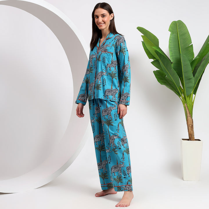 Blue Elephant Print Pjs: A Perfect Nightwear Choice