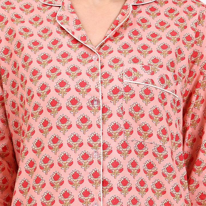 Handmade cotton pajama set – block print family matching PJs for women