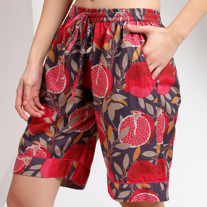 Fruity Fun Cotton Loungewear - Shirt & Short Set