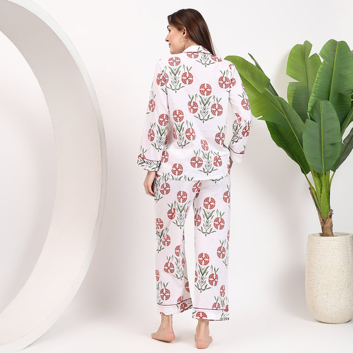 Soft cotton matching PJs – block print Indian sleepwear