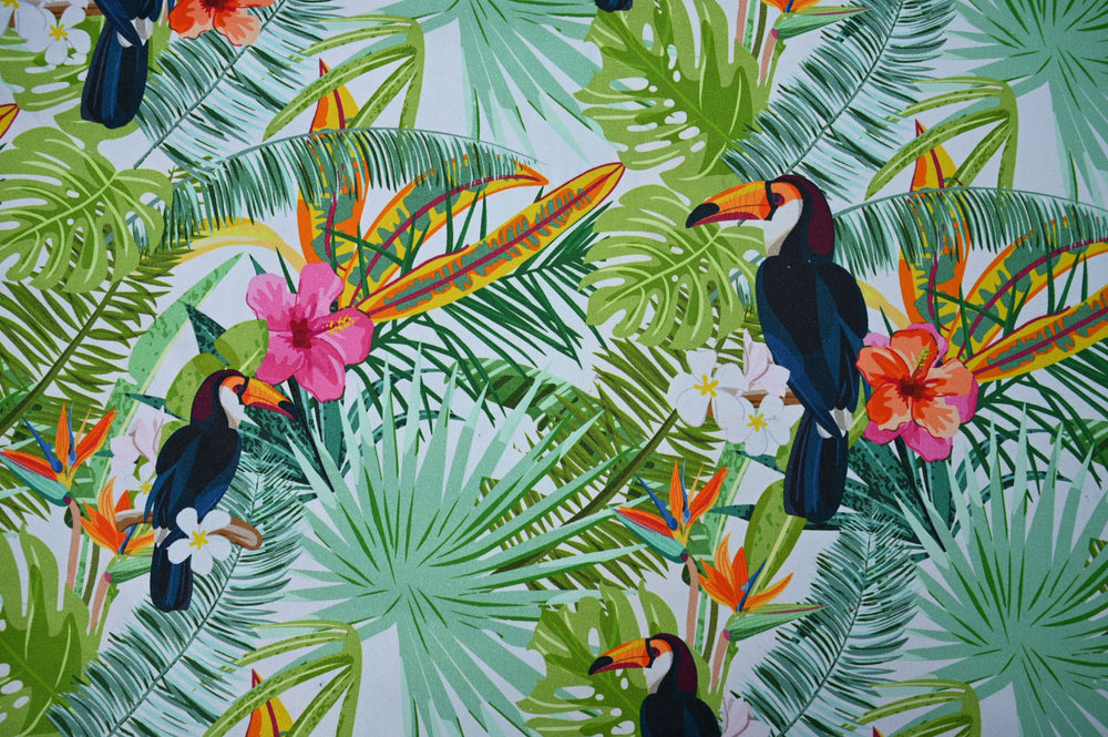 bird print cotton canvas upholstery fabric by the yard - indian bird print cotton canvas fabric