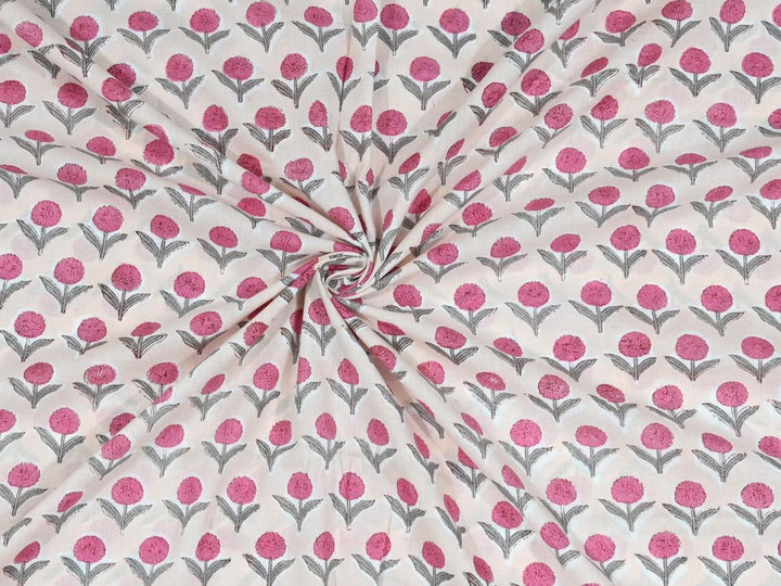 Handmade block print fabric by the yard Indian cotton - Block print cotton cloth for DIY sewing