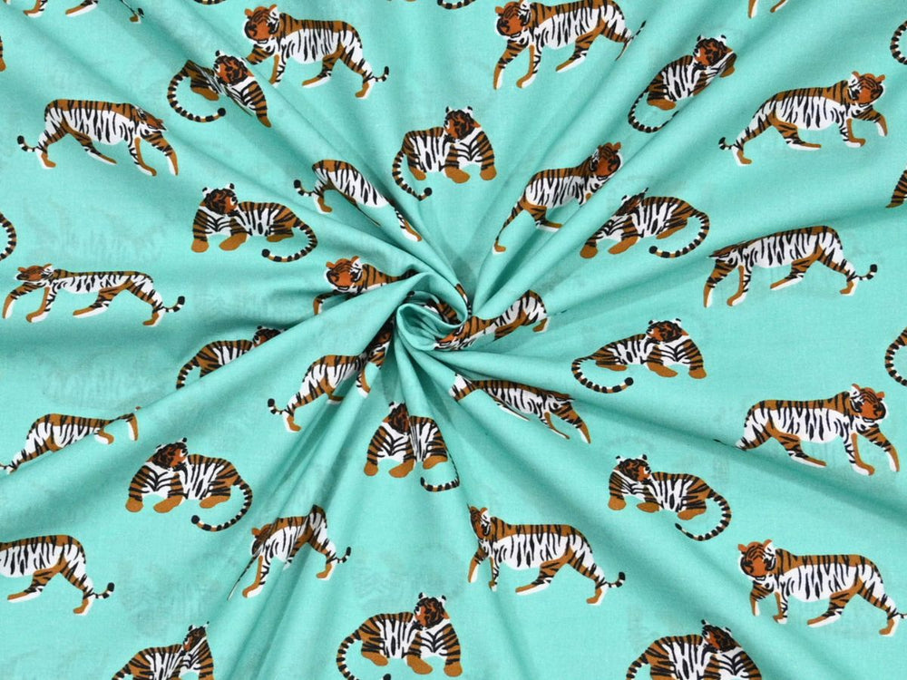 tiger print cotton fabric by the yard indian block print textile