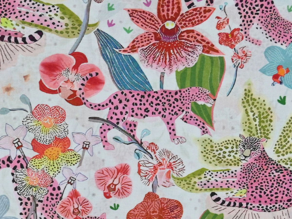 Tiger print cotton fabric by the yard animal textile - Animal print cotton fabric tiger design