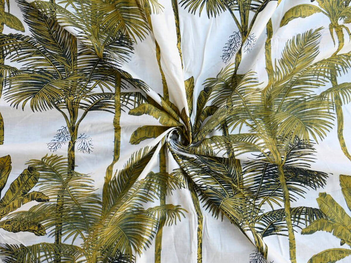 Indian palm print fabric by the yard - Buy palm print cotton fabric online India