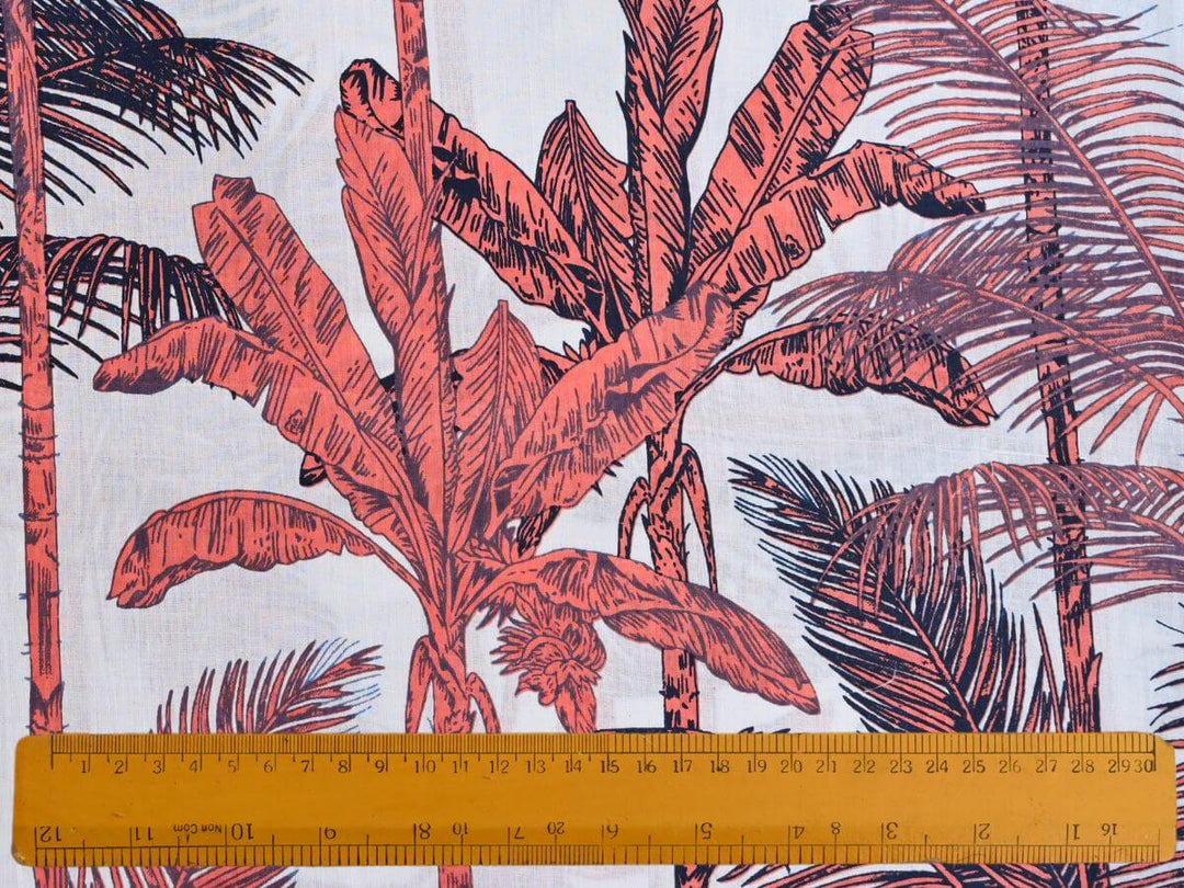 Buy palm print fabric online fabric shop - Handmade palm print cotton fabric India