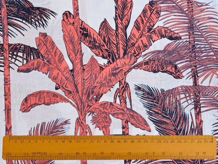 Buy palm print fabric online fabric shop - Handmade palm print cotton fabric India