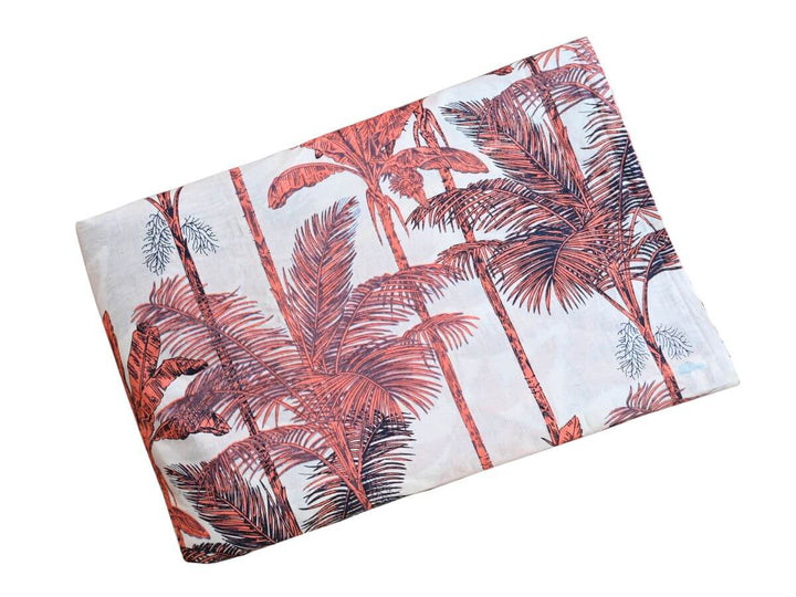 Palm print fabric for sewing and quilting - Soft Indian cotton fabric tropical print