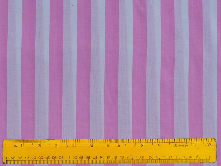 Yarn Dyed Fabric by the Yard in pink stripe pattern, perfect for women's clothing and sewing projects.