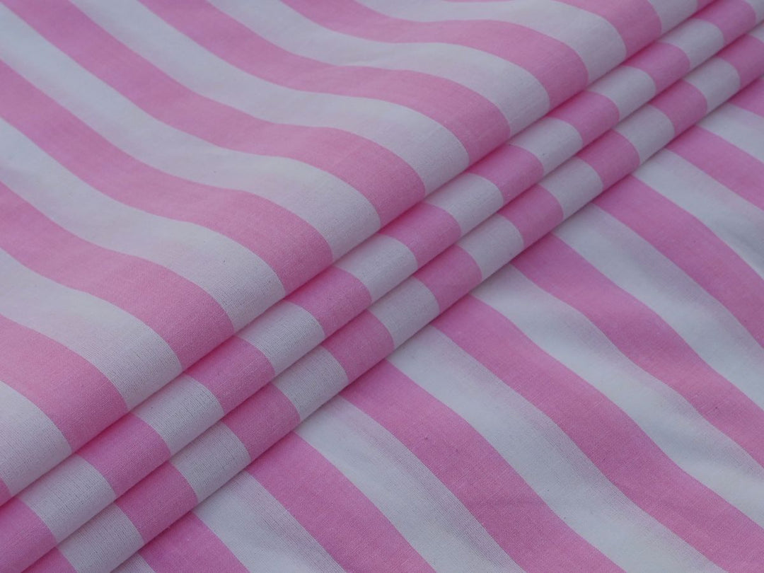 Yarn Dyed Fabric by the Yard Store Online | Pink Stripe for Women Clothing  – Indolibas