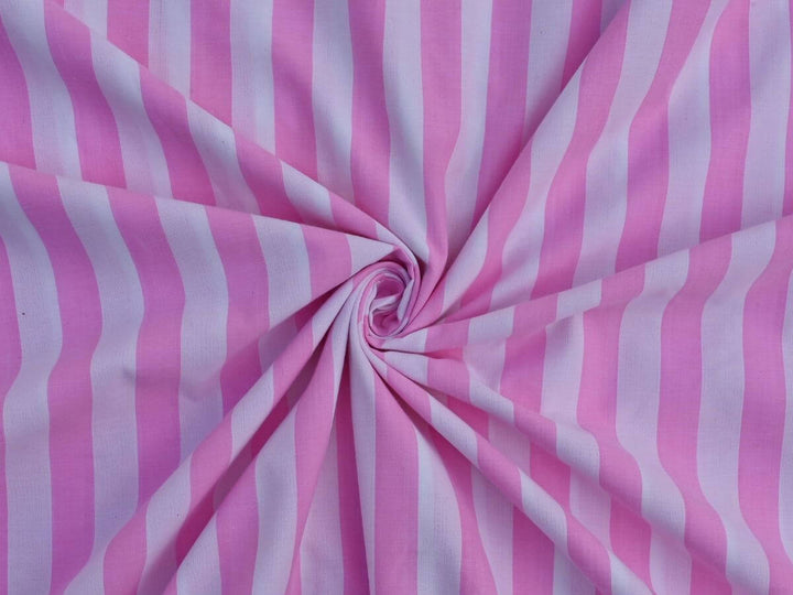 Pink stripe yarn dyed fabric by the yard online fabrics store