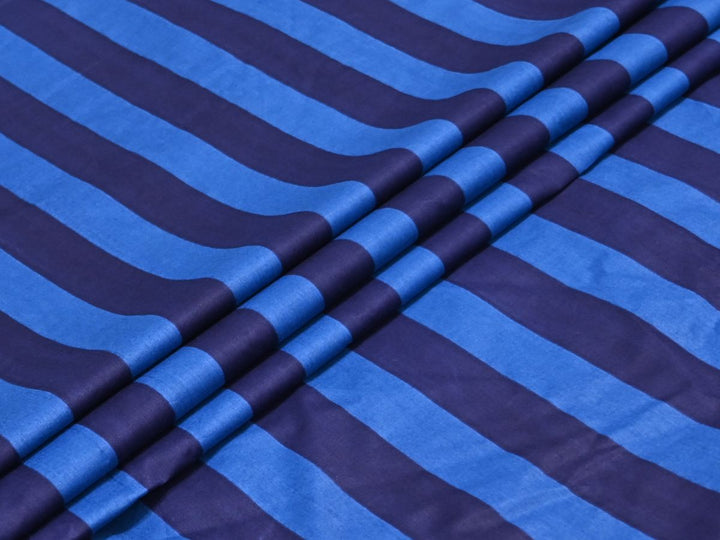 Blue Blue striped cotton fabric for home decor - indian cotton fabric by yardage