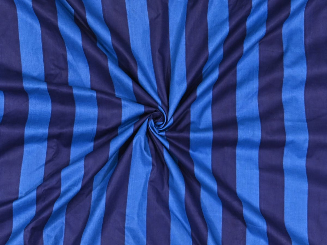 indian striped cotton fabric for womens sewing Blue Stripe Textile