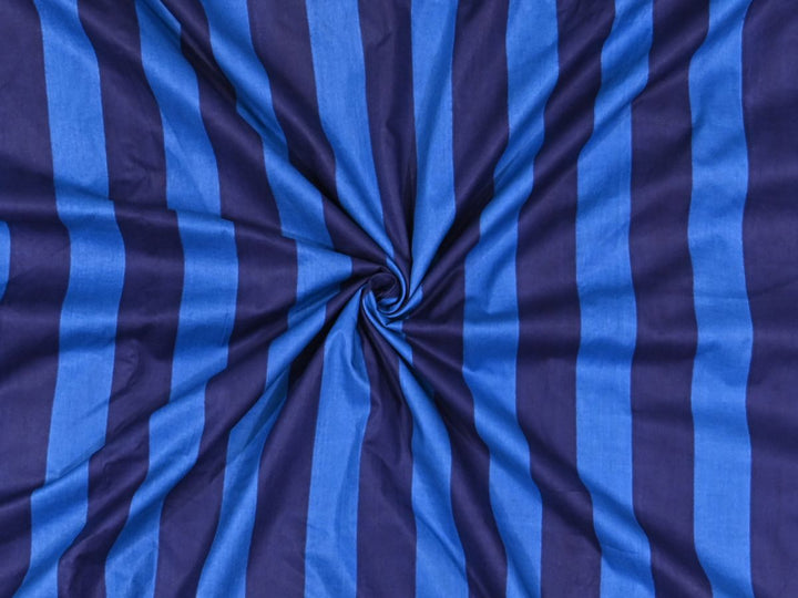 indian striped cotton fabric for womens sewing Blue Stripe Textile