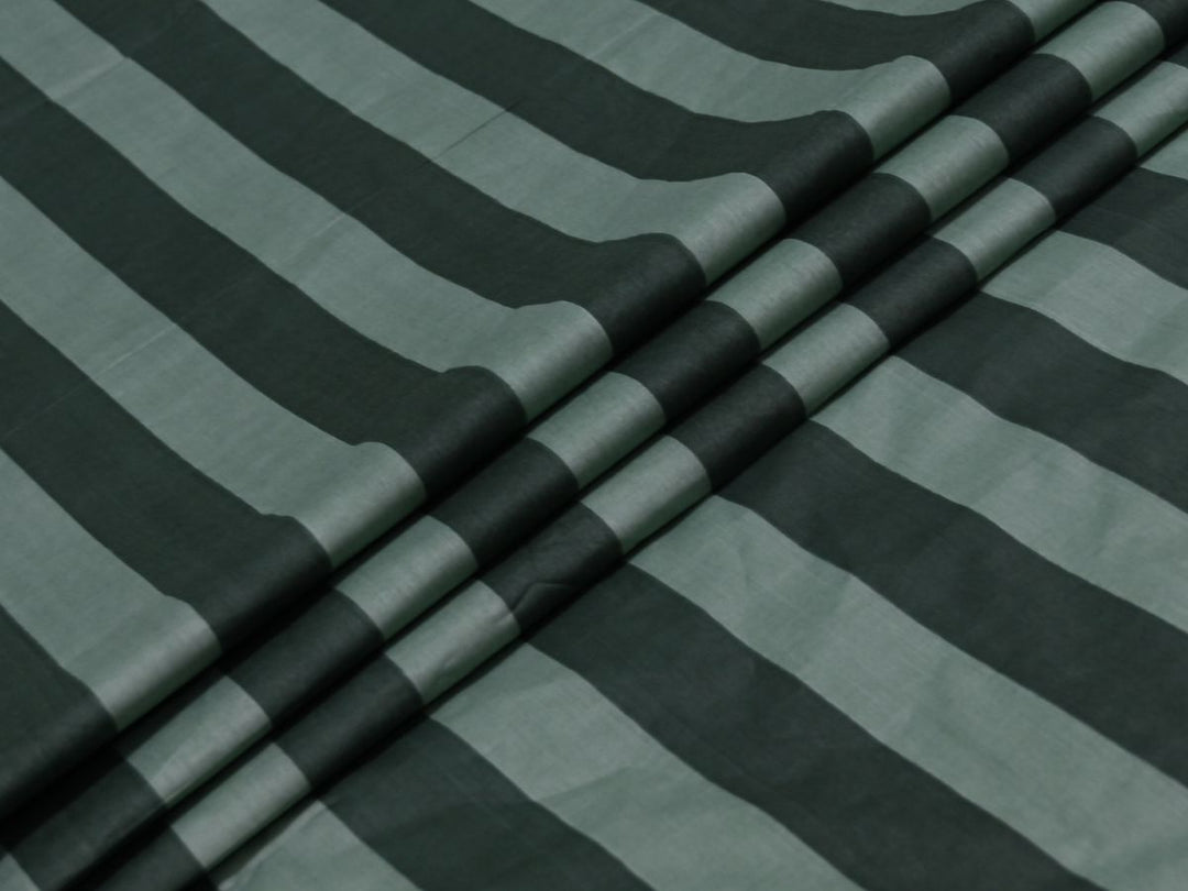 D uck Green cotton stripe fabric for quilting projects - decorative striped cotton textile