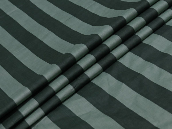 D uck Green cotton stripe fabric for quilting projects - decorative striped cotton textile
