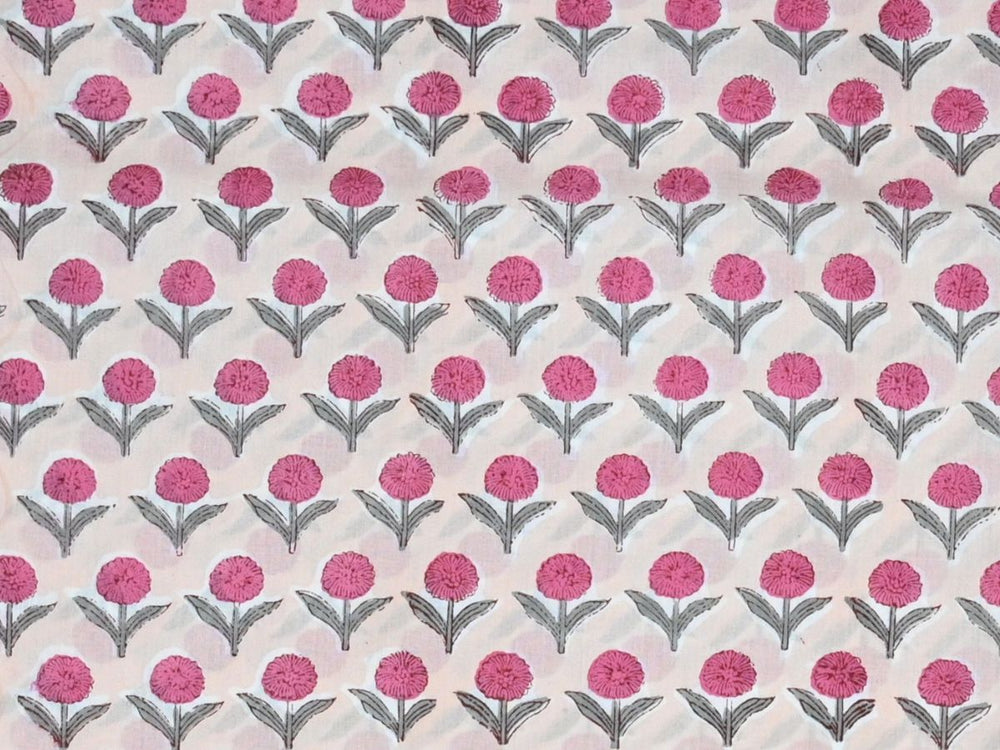 Traditional Indian block print cotton cloth - Handmade Indian cotton fabric for sewing crafts