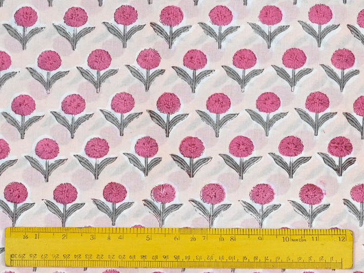 Indian cotton block print fabric for sewing projects - Hand block printed cotton fabric India