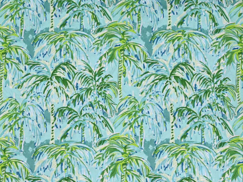 tropical palm tree printed cotton fabric by the yard - indian block print palm tree fabric