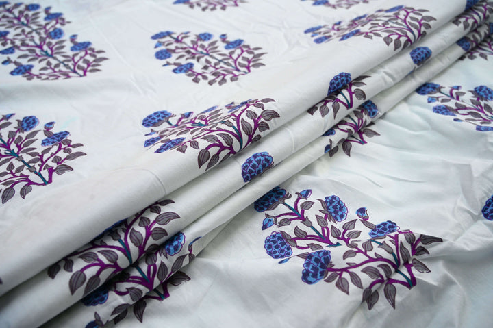 indian floral textile yardage - traditional floral block print cloth