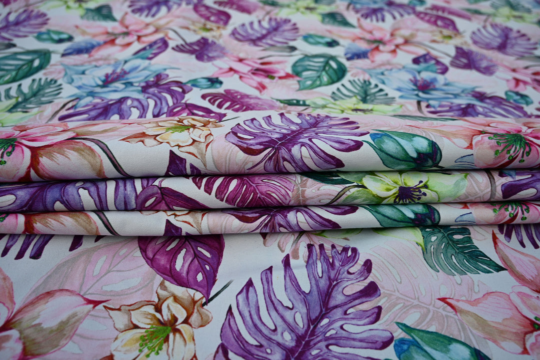 floral print fabric yardage - tropical fabric for home decor