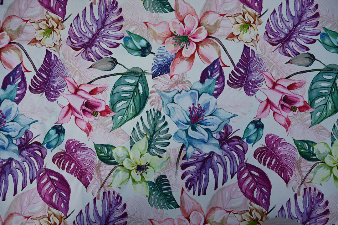 Tropical Fabric by the Yard | Floral Print Cotton Textile store online