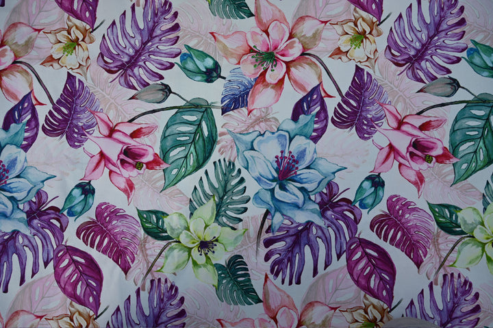 Tropical Fabric by the Yard | Floral Print Cotton Textile store online