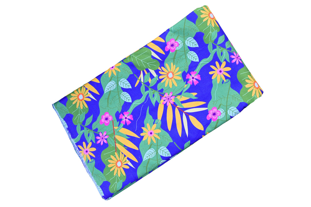 heavy cotton canvas fabric for upholstery - floral print canvas fabric close up