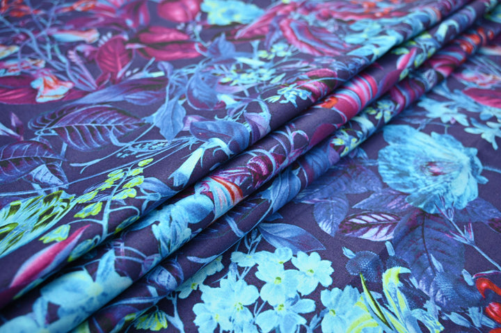 Floral Print Cotton Canvas Fabric by the Yard | Upholstery Fabrics & Decor