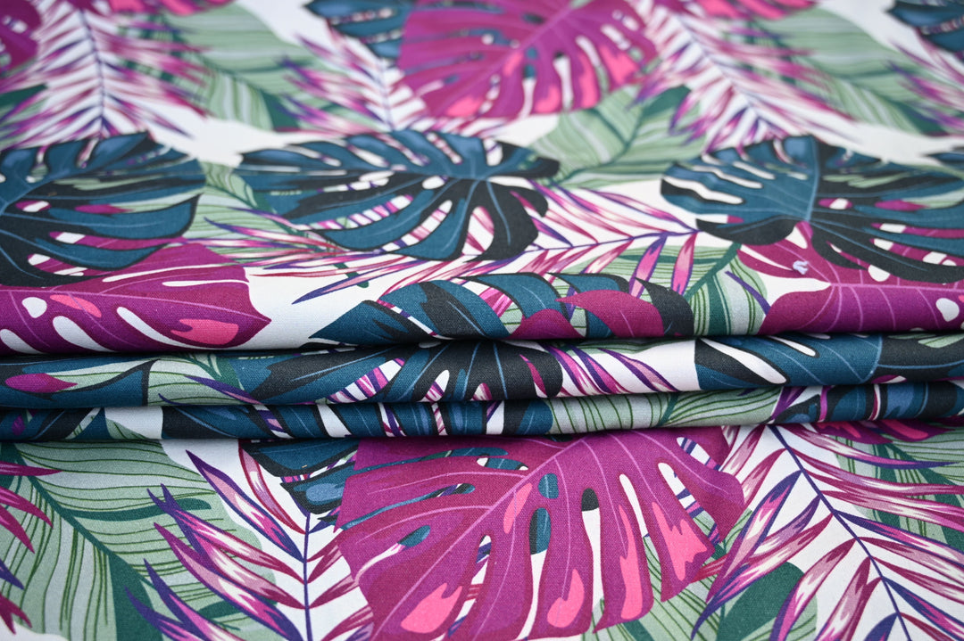 tropical pattern cotton yardage - decorative tropical cotton textile