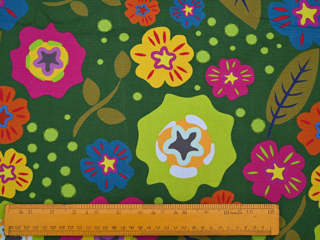 cotton canvas fabric for dresses - decorative floral canvas textile