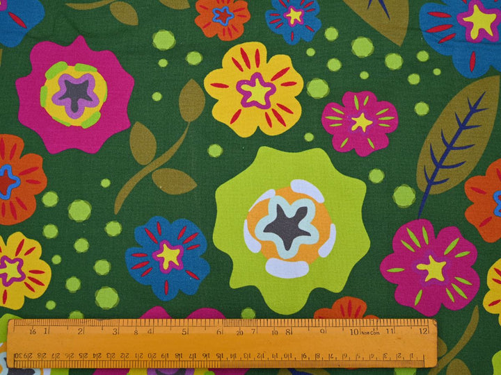 cotton canvas fabric for dresses - decorative floral canvas textile
