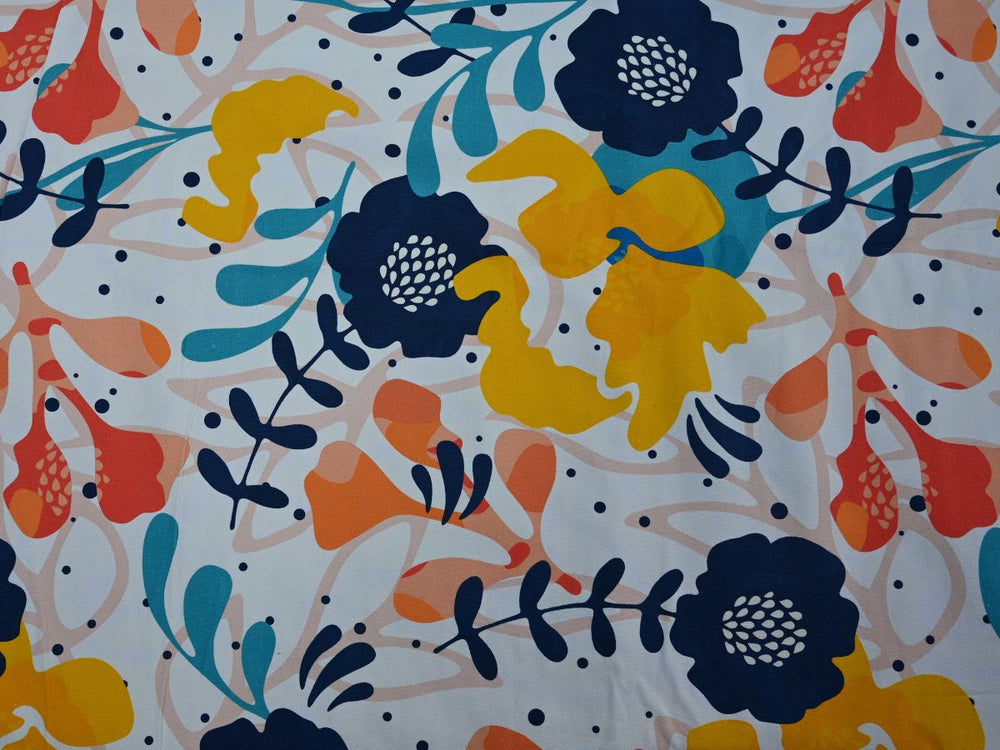 floral print cotton canvas upholstery fabric by the yard - indian cotton canvas fabric for home decor