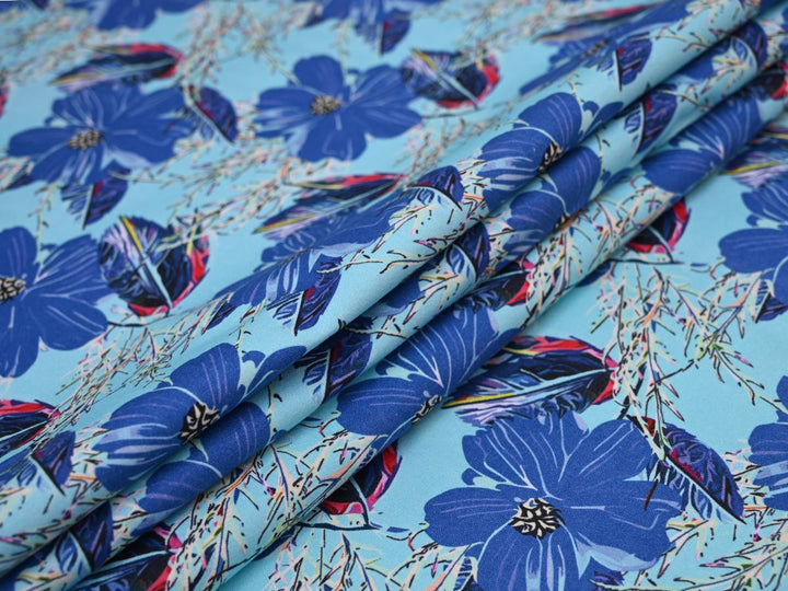 Floral Pattern Cotton Canvas Fabric by the Yard | Heavy Duty Sewing Decor