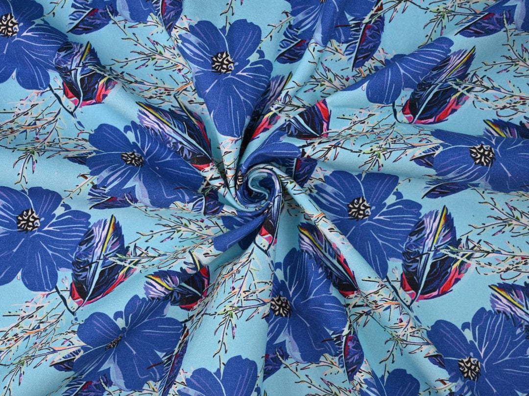 floral cotton canvas upholstery fabric - thick cotton canvas fabric for decor