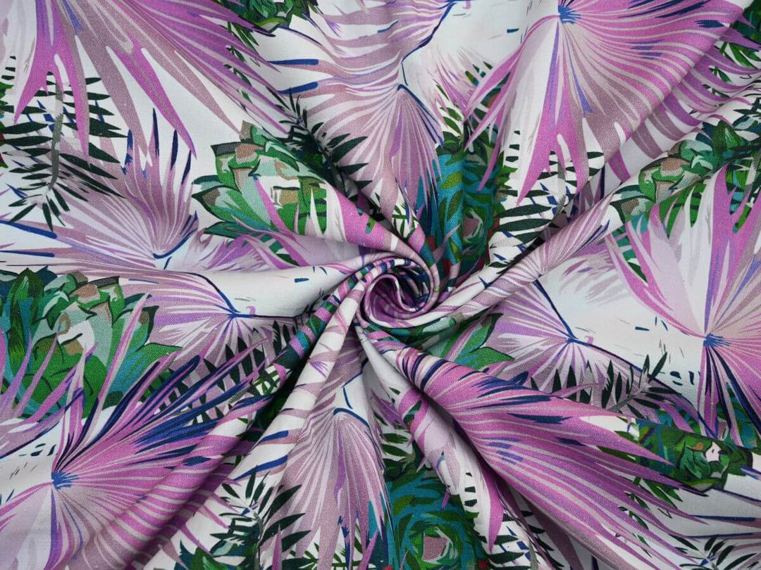 tropical canvas fabric for tote bags - heavy cotton canvas fabric for home decor