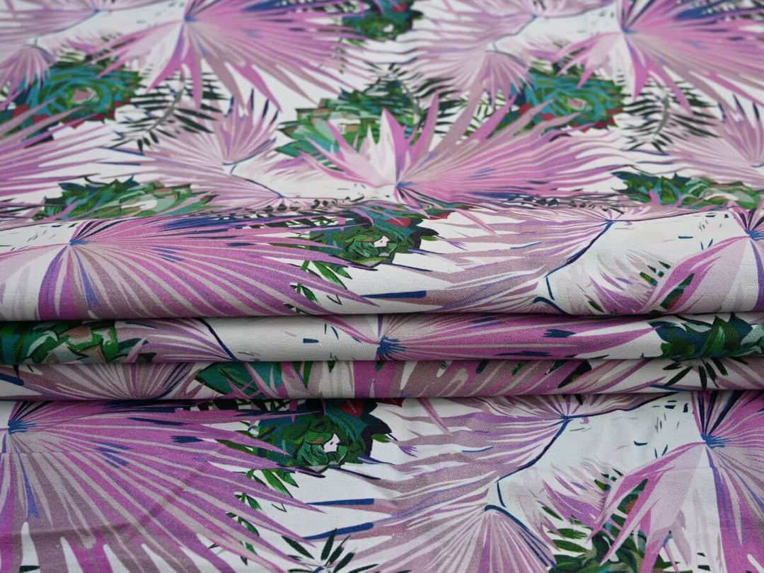 thick cotton canvas for sewing projects - decorative tropical canvas material
