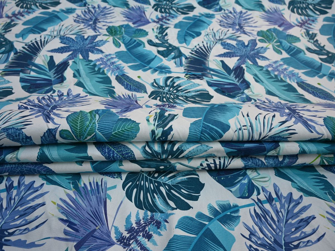thick tropical leaf upholstery material - decorative indian canvas fabric by yardage