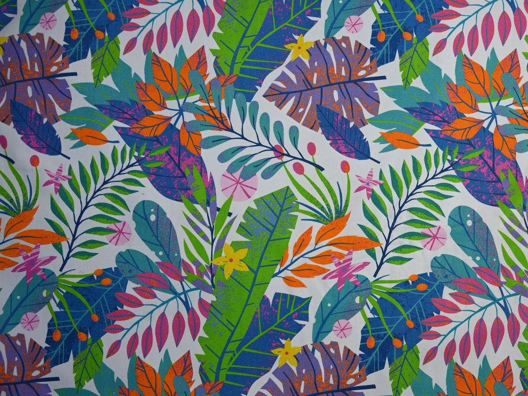 colorful leaf pattern cotton canvas fabric by the yard - indian cotton canvas fabric for sewing projects