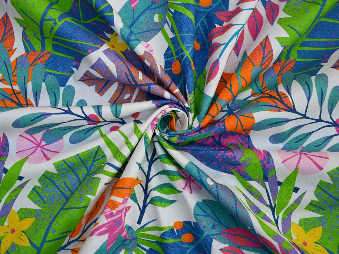 leaf print canvas fabric for tote bags - heavy cotton canvas leaf design