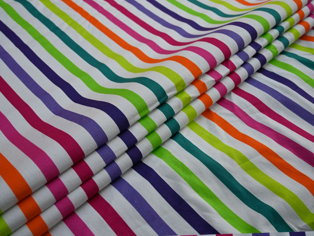 Colorful Stripe Print Canvas by the Yard | Fabric for Upholstery, Beach & Decor