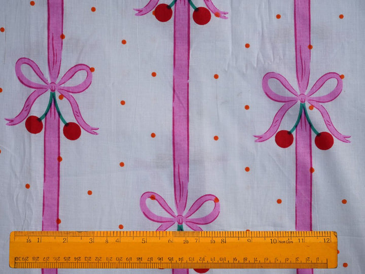 cotton fabric for sewing projects bow pattern - indian cotton fabric for quilting