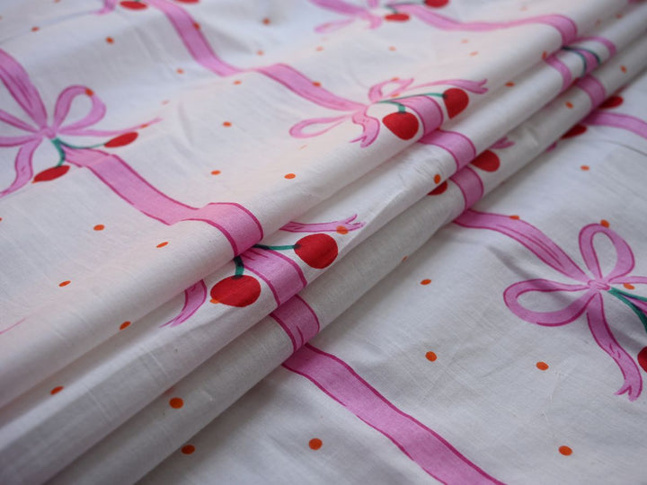 Bow Pattern Print Cotton Fabric by the Yard – Indian Printed Textile Decor & DIY