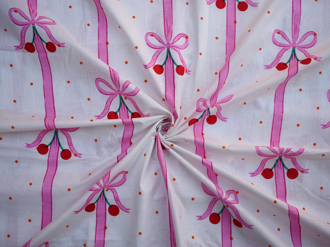 bow pattern print cotton fabric by the yard - indian bow print cotton textile