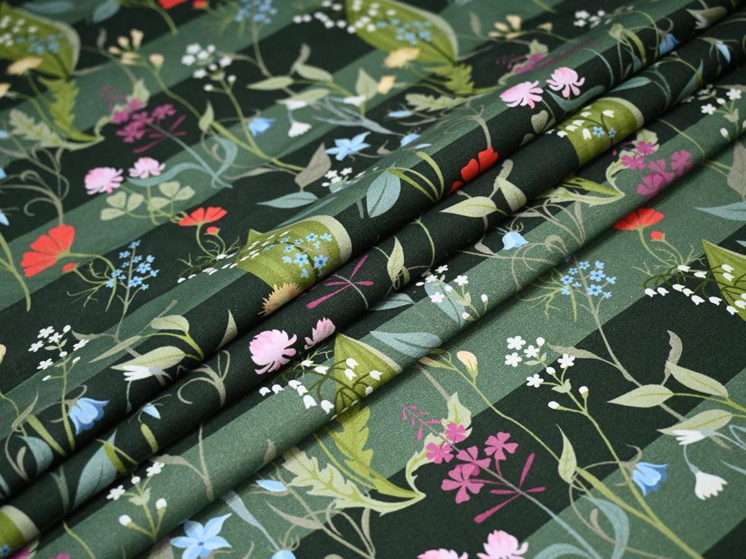 striped canvas fabric material by the yard - Textile for Tote bags and upholstery