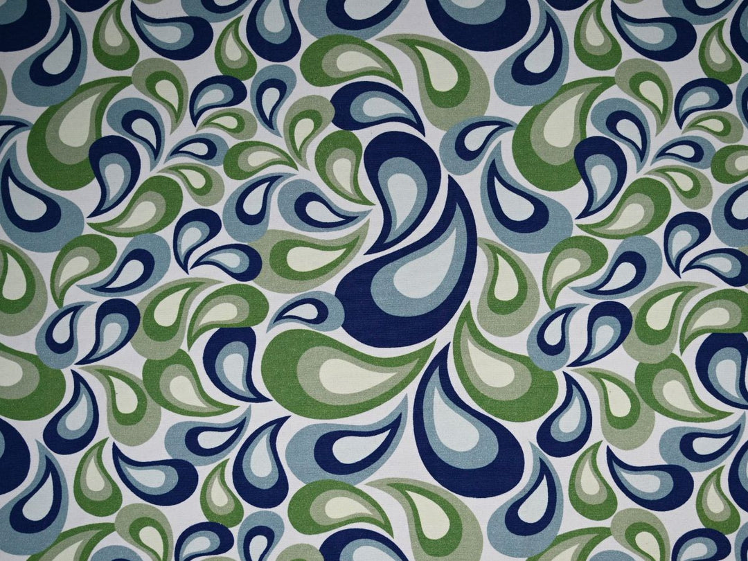 Paisley Print Cotton Canvas Fabric by the Yard | Upholstery Textile